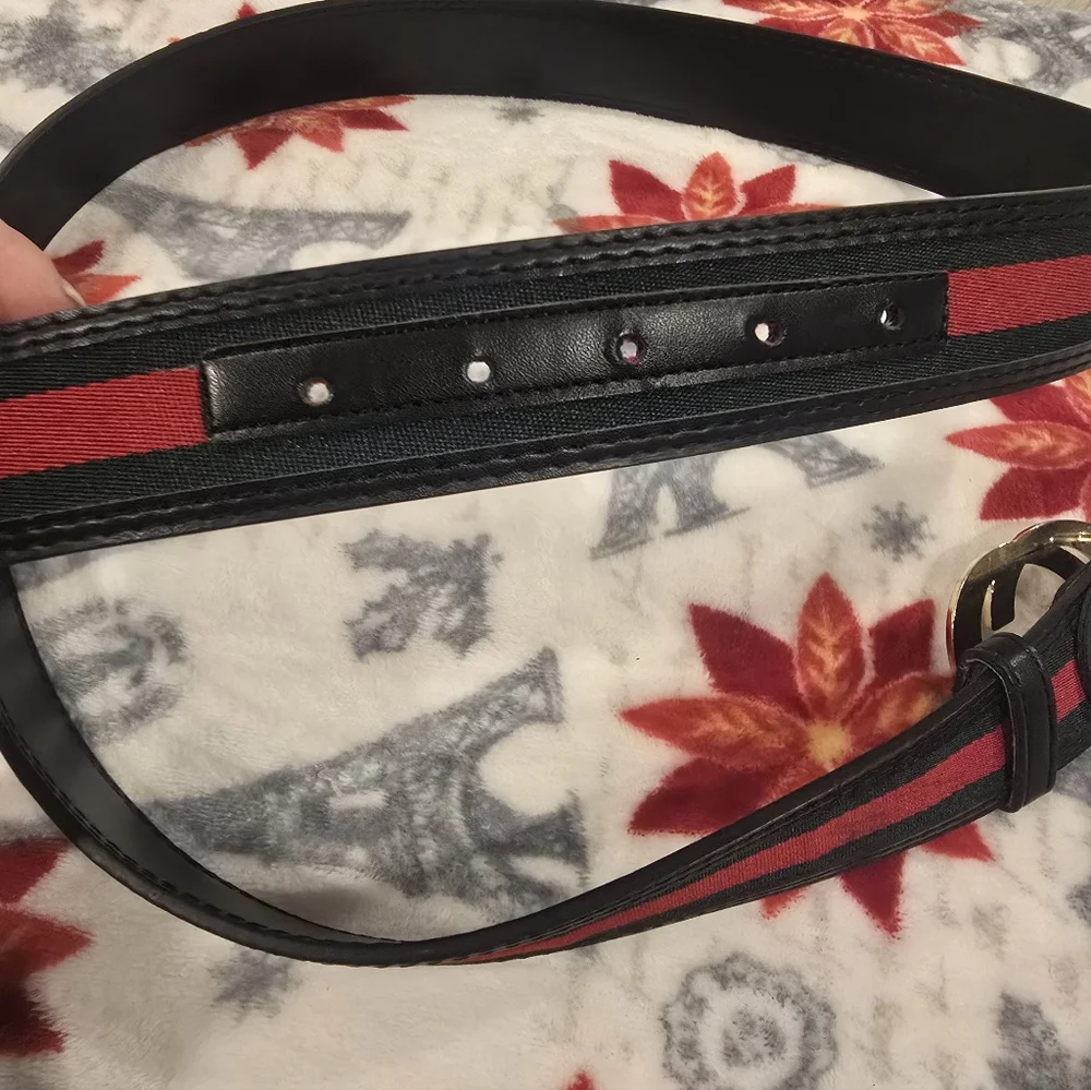 Gucci Black and Red Men's Belt